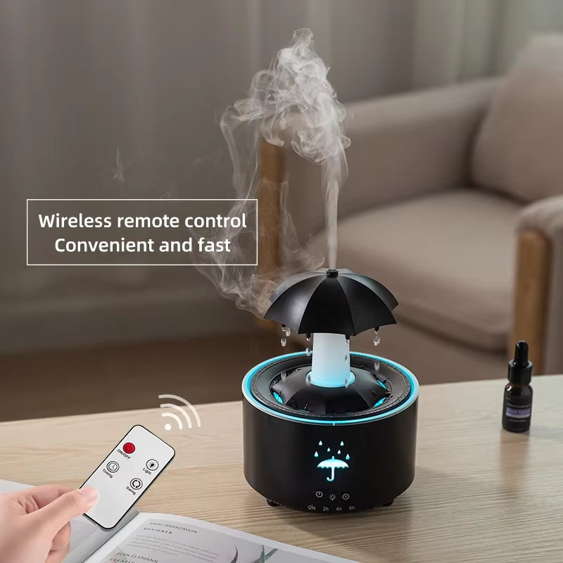 Creative Umbrella Water Drop Air Humidifier with Colorful Light Raindrop Aroma Essential Oil Diffuser Aromatherapy Humidifier