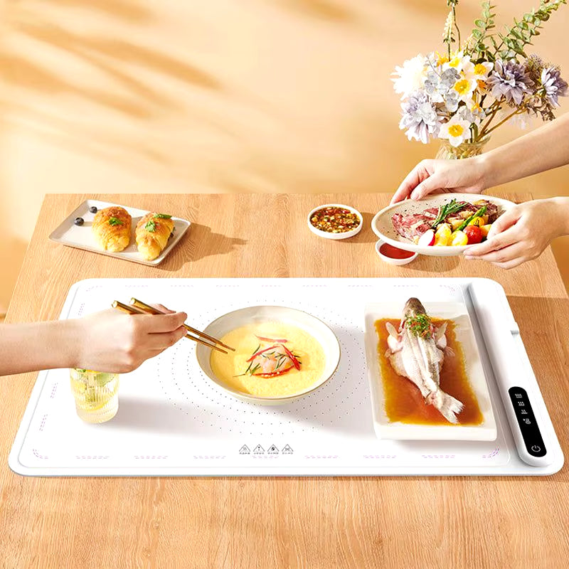 Electric Warming Tray with Adjustable Temperature Foldable Fast Heating Electric Warming Hot Plate for Buffets Family Gatherings