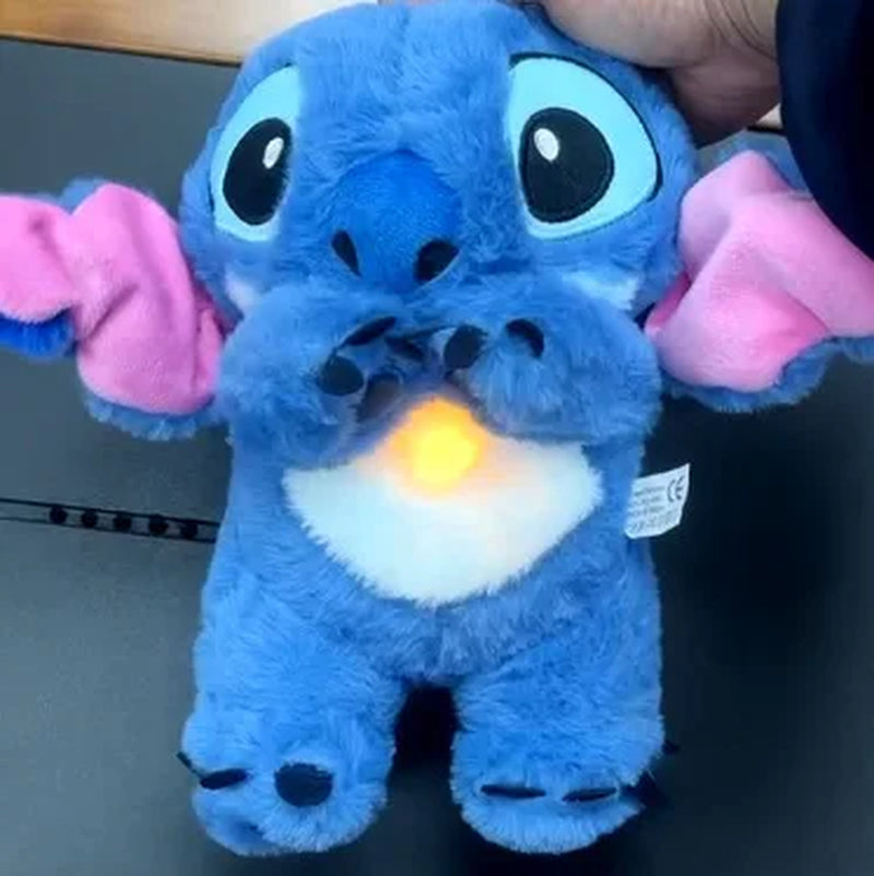 2024 New Lilo&Stitch Plush Doll Breath Child Peluche Kawaii Soothes Toy Anime Baby Music Light Sleep Toys Pink Stitch Kid Gifts