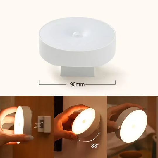 Night Lamp with Motion Sensor Night Light Rechargeable Wireless Led 360 Rotating Magnetic for Kitchen Room Bedside Table