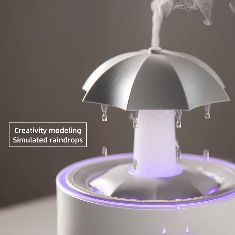 Creative Umbrella Water Drop Air Humidifier with Colorful Light Raindrop Aroma Essential Oil Diffuser Aromatherapy Humidifier