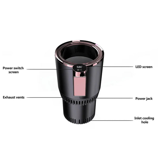 2 In1 Hot and Cold Car Smart Cup Drinks Holders Digital Temperature Display Drink Cup Warmer Cooler for Home Office