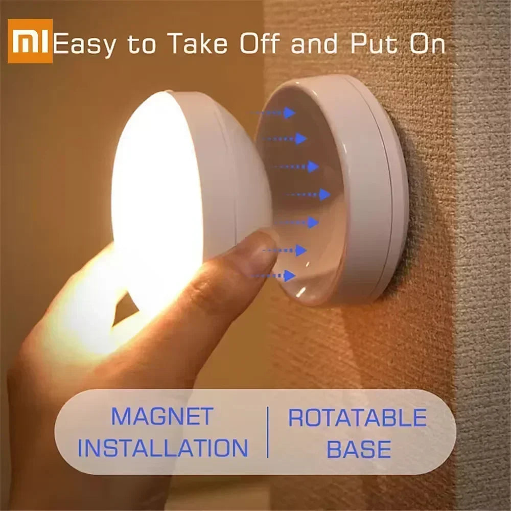 Night Lamp with Motion Sensor Night Light Rechargeable Wireless Led 360 Rotating Magnetic for Kitchen Room Bedside Table